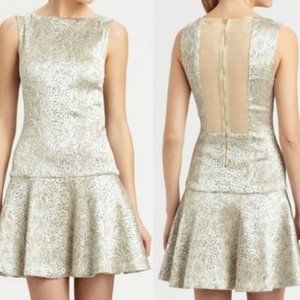 Alice + Olivia Gold Lora Dress (XS/0-2)